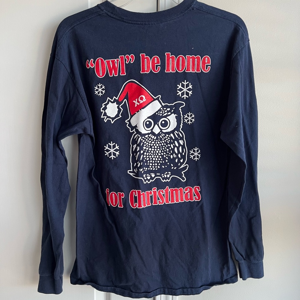 Navy Christmas chi OmegaOwl Long Sleeve Shirt